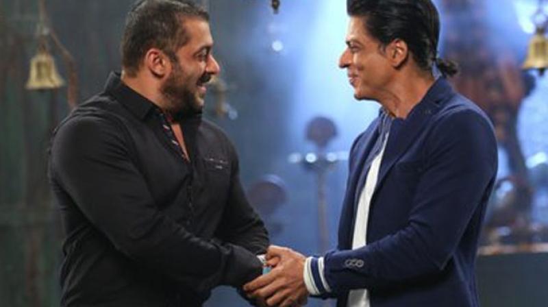 The stalwarts of Bollywood- Salman Khan and Shah Rukh Khan.