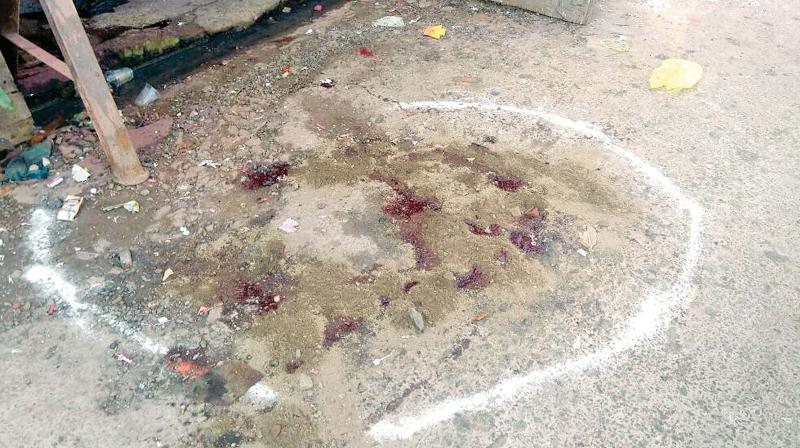 Crime spot where the gang attacked three persons from the rival gang and hacked them to death near Mettuppalayam indutrial area in Puducherry (Photo: DC)