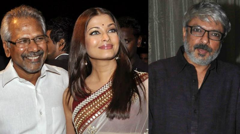 Aishwarya Rai Bachchan with Mani Ratnam and Sanjay Leela Bhansali.