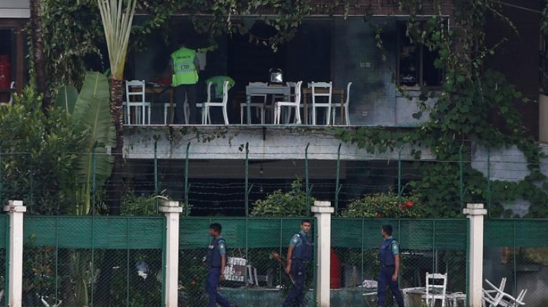 The cafe in Dhaka where the terrorist attack took place in July 2016.