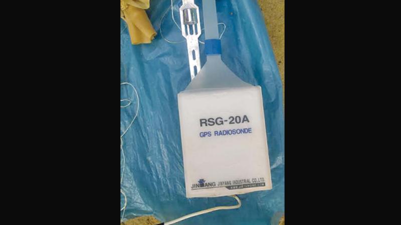 GPS radiosonde instrument used for measuring weather  parameters that fell from space on a field near Vedaranyam on Friday. (Photo: DC)