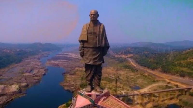 PM Modi dedicated the 597 feet or 182-metre statue of Sardar Vallabhbhai Patel to the nation on his 143rd birth anniversary in Gujarats Narmada district. (Photo: Twitter | @narendramodi)