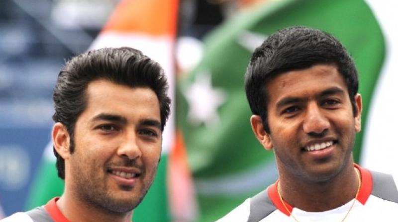 Rohan Bopanna, the son of an Indian coffee planter, and Aisam-ul-Haq Qureshi, whose grandfather was once the All India tennis champion before the 1947 partition, have their eyes trained towards Birmingham when India and Pakistan meet in the ICC Champions Trophy. (Photo: AFP)