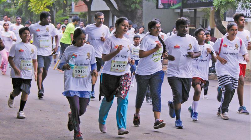 City runners take part in the Tamil Marathon. (Photo: DC)