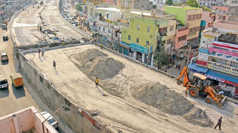 Porur flyover in its final phase of construction. (Photo: DC)