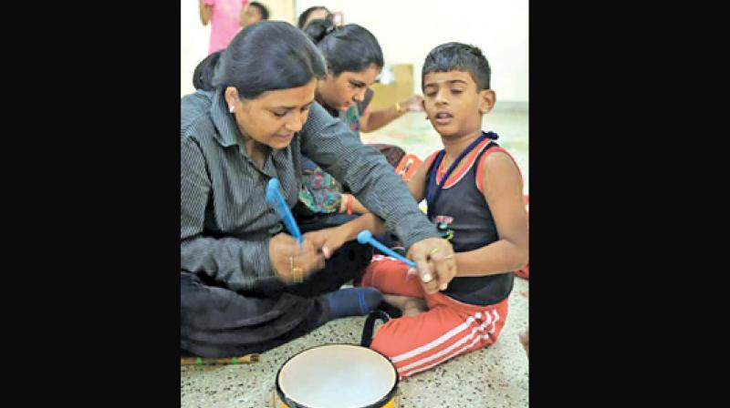 Training workshop hosted for autistic children on World Autism Awareness Day in Coimbatore. (Photo: DC)