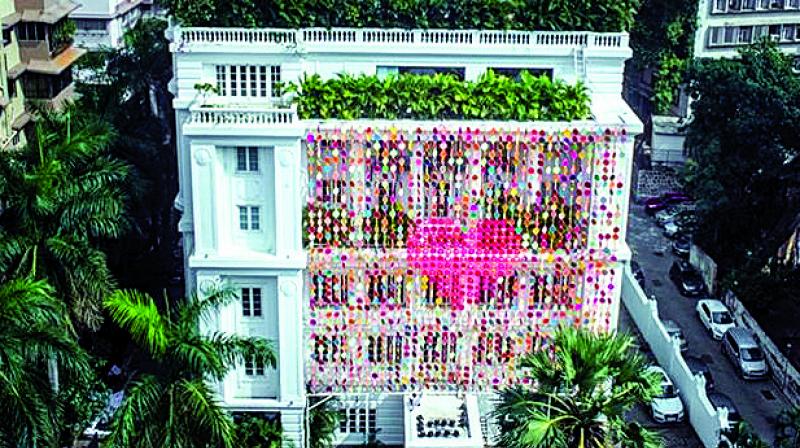 Created with yards of cloth, either hand embroidered or printed, close to 2,400 pieces were pieced together to create the finished look. (Photo: DC)