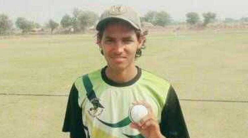 Akash Choudharys 10 wicket haul helped Disha Academy bowl out Pearl Academy for just 36 runs. (Photo:Twitter)