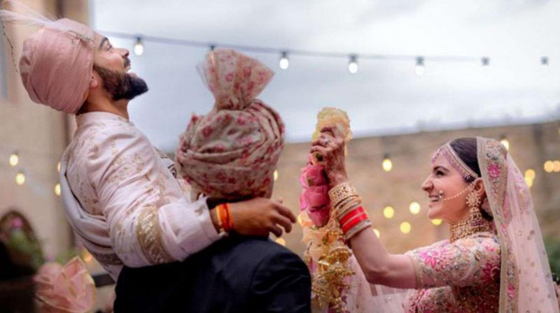 Virat Kohli and Anushka Sharma shared their wedding picture on Twitter . (Photo: Twitter/ Virat Kohli)
