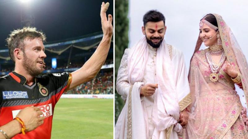AB de Villiers, who is a member of the Indian Premier League (IPL) side Royal Challengers Bangalore (RCB), and someone with whom Kohli shared a great rapport, congratulated the newly-married couple. (Photo: BCCI/Instagram)