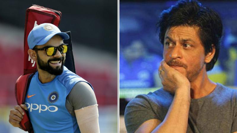 For the first time Shah Rukh Khan (right) has slipped from the top ranking and been replaced by Virat Kohli. (Photo: DC File)