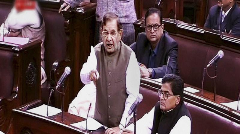 JD(U) leader Sharad Yadav speaks in the Rajya Sabha during the Winter session of Parliament in New Delhi. (Photo: PTI)