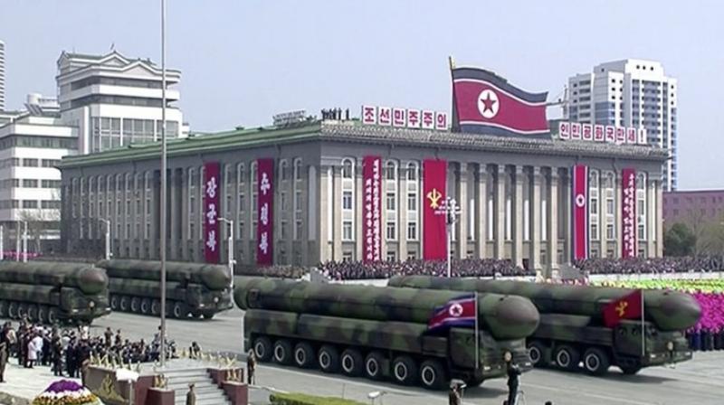 North Korean leader Kim Jong Un has appeared in a massive parade in the capital, Pyongyang, celebrating the birthday of his late grandfather and North Korea founder Kim Il Sung. (Photo: AP)