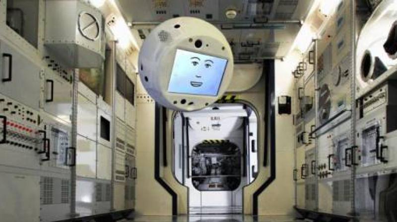 The Crew Interactive Mobile Companion, or CIMON, is an English-speaking droid roughly the size of a basketball that will help German astronaut Alexander Gerst conduct experiments on the International Space Station. (Photo: NASA)