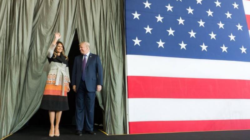 Landing at Osan Air Base outside the capital Seoul, Trump stepped down from Air Force One onto a red carpet as he began his 24-hour state visit. (Photo: The White House | Facebook)