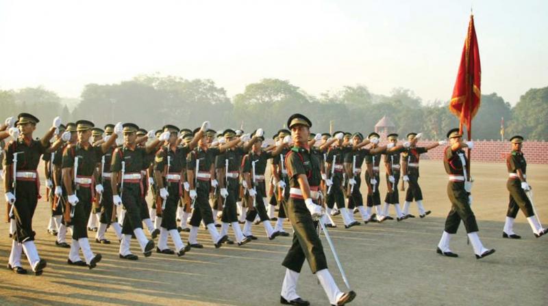 Cadets marching at OTA parade ground.
