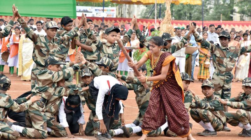 A cultural programme as part of 72nd Independence Day celebrations in Kalaburgi on Wednesday (Photo: KPN)