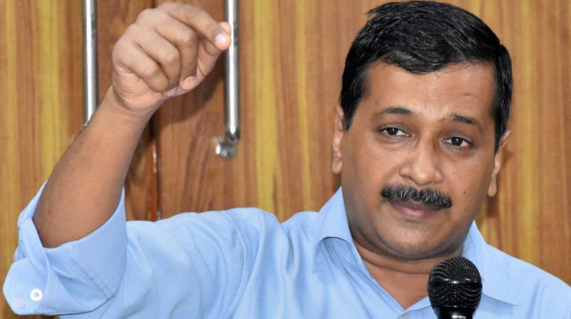 Delhi CM Arvind Kejriwal addresses a press conference on issues related to Delhi at his Residence in New Delhi. (Photo: PTI)