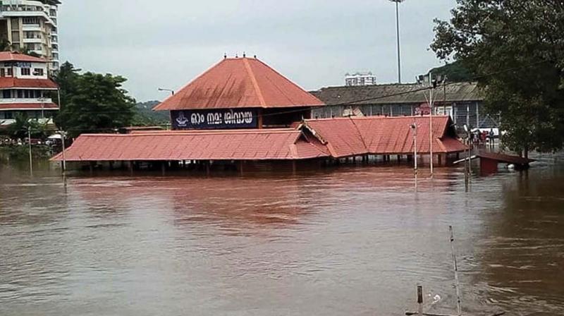 The Aluva Mahadeva temple which got submerged in the rains that lashed Kochi earlier this month. (File pic)