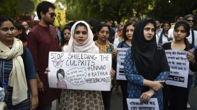 Cases of gangrape and murder of an eight-year-old girl in Jammus Kathua and rape of a 17-year-old girl in Uttar Pradeshs Unnao have provoked the biggest displays of public anger since the gangrape and murder of a young woman in the national capital in 2012. (Photo: PTI/File)
