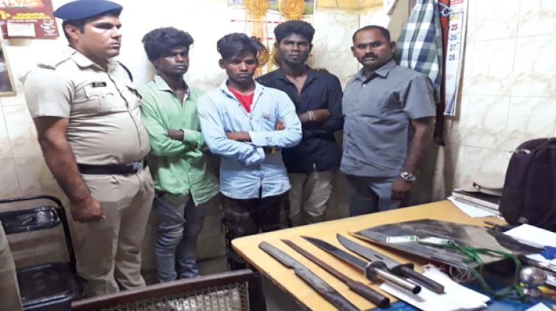 Pachayappas College students, who created ruckus inside a local train, detained by Railway Protection Force on Thursday. (Photo: DC)