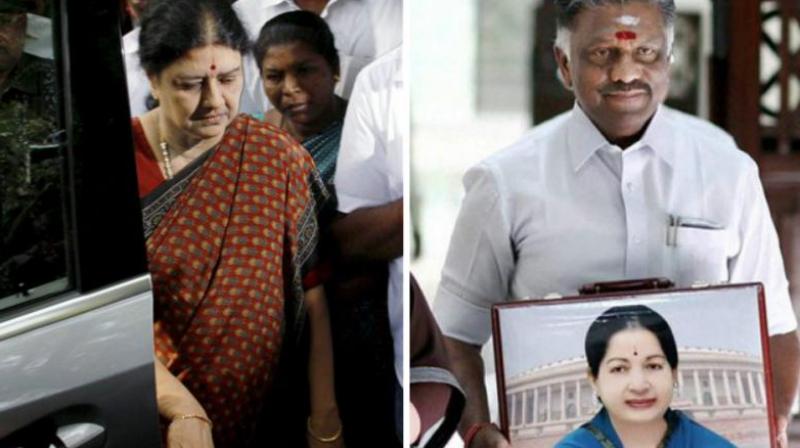 Tamil Nadu Chief Minister O Panneerselvam and Sasikala Natarajan.