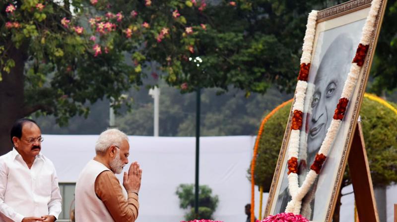 Prime Minister Narendra Modi said, We salute Sardar Patel on his Jayanti. His momentous service and monumental contribution to India can never be forgotten. (Photo: ANI | Twitter)