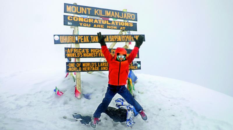 Samanyu after summiting Mt Kilimanjaro