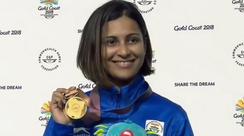 Heena Sidhu set a world record as she won gold medal in womens 25m pistol event of Commonwealth Games here on Tuesday. (Photo: Twitter / IOA Team India)