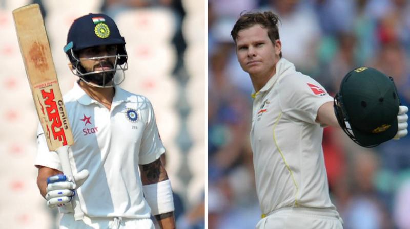 While India and Australia battle it out in the middle, a lot of eyes will be on captains of both the sides  Virat Kohli and Steve Smith in the four-match Test series starting in Pune. (Photo: AFP)