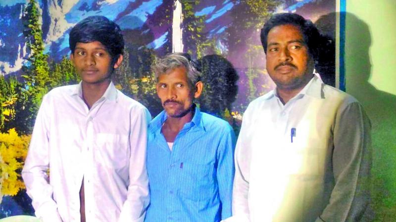 Left: The 16-year-old boy from Adilabad who was operated for a tumour in his windpipe.