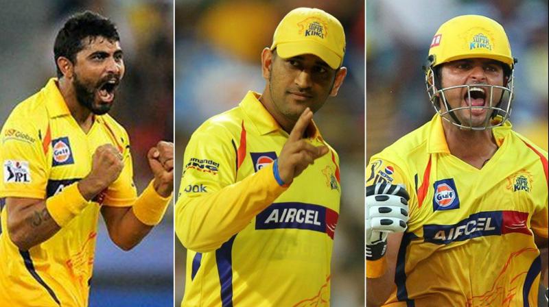 Messages started to pour in on Twitter to welcome MS Dhoni,Suresh Raina and Ravindra Jadeja in yellow colours. (Photo: DC file)