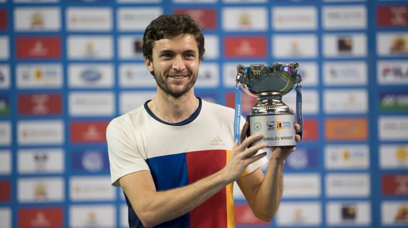 : It was first-time lucky for unseeded Frenchman Gilles Simon who beat South Africas Kevin Anderson 7-6(4), 6-2 to lift the inaugural Tata Maharashtra Open at Balewadi Sports Complex in Pune on Saturday.(Photo: PTI)