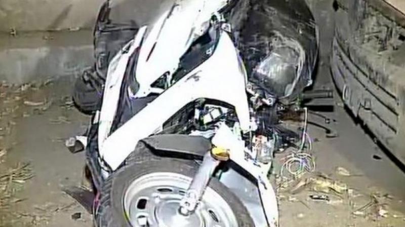 The impact of the collision was such that the victim was flung in the air and suffered severe head injuries. (Photo: ANI)