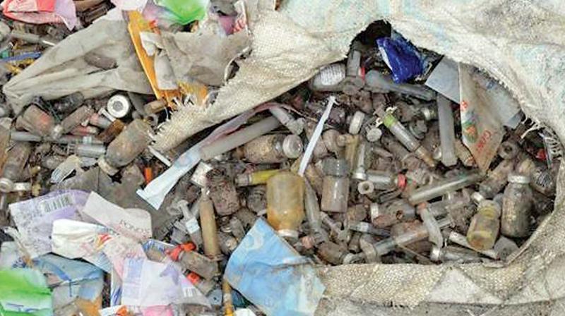 Plastics below 50 microns confiscated by the municipality while around 7-8 tonnes of plastic is sent to the cement factory every week. (Photo:DC)
