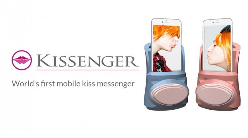 It records the users kiss and transmits it to an identical receiving device, which recreates it for the person on the other end through an app that also features video calling.