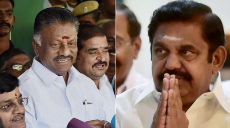 AIADMK (PTA) chief O Panneerselvam and Tamil Nadu Chief Minister E Palanisamy. (Photos: PTI)
