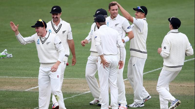 Tim Southee, who scalped three wickets, enticed Pakistani batsmen into making a string of rash shots, seaming the ball away with a mixture of short and full-length deliveries. (Photo: AFP)