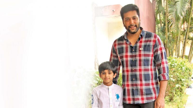 The film, which also explores father-son bonding, had his eight-year-old son Aarav Ravi debuting as his reel son in a crucial role.