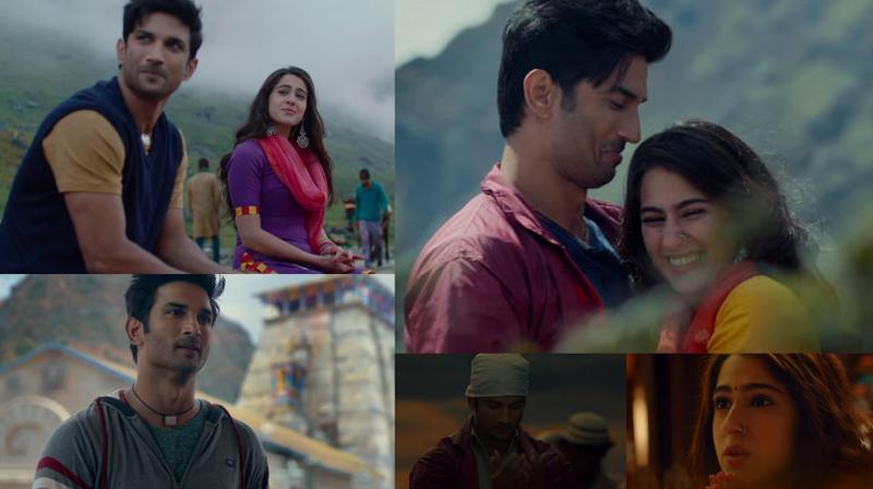 Sushant Singh Rajput and Sara Ali Khan in the screengrabs from Kedarnath trailer. (YouTube/ RSVP movies)