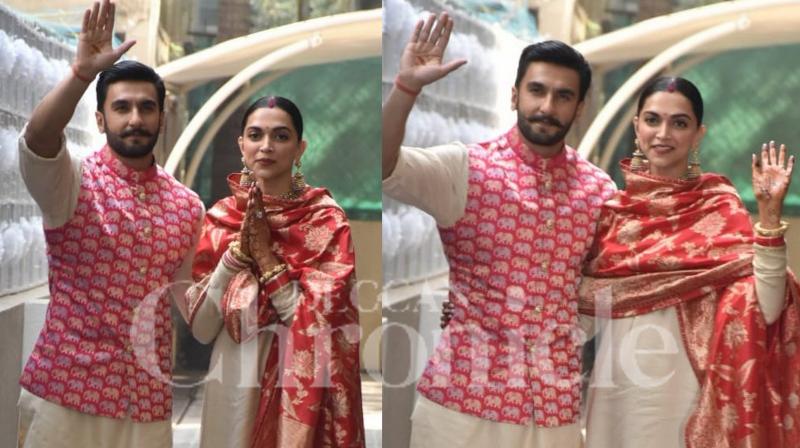 Deepika Padukone and Ranveer Singh, who got married at Lake Como in Italy earlier this week, have finally returned in Mumbai. Thousands of fans flooded the airport exit to catch a glimpse of the newlyweds. Check out the photos here. (Pictures: Viral Bhayani)
