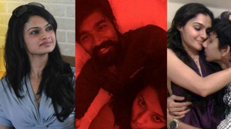 Suchitra Karthik (L), Dhanush with Trisha (Centre) and Anirudh with Andrea.