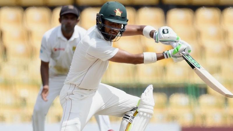 Sikandar Razas first test century helped Zimbabwe to 377 in their second innings after the touring side had resumed the fourth day on 252-6.(Photo: AFP)