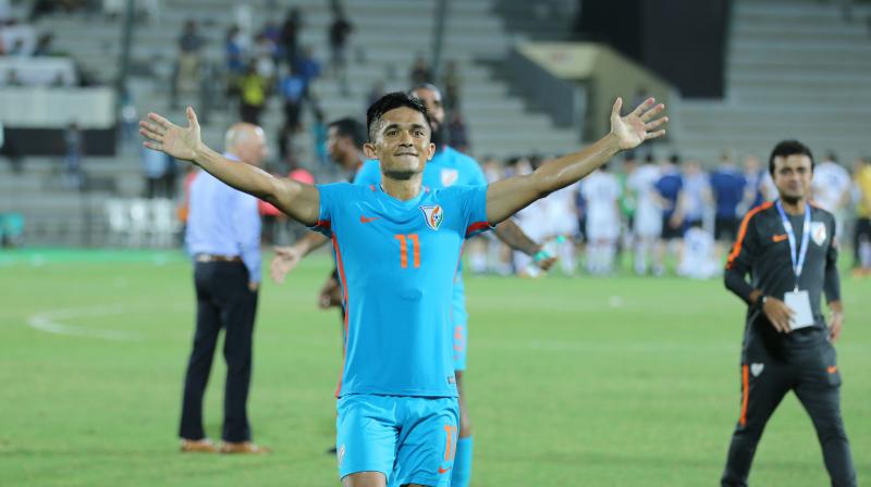 With 59 goals to his credit, the talismanic striker is Indias all-time leading scorer. (Photo: AIFF Media)