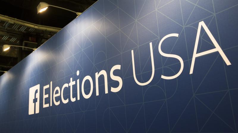 Facebook elections sign stands in the media area in Cleveland, before the first Republican presidential debate. With the US midterm elections coming soon on Tuesday, November 6, 2018, there are signs that theyre making some headway, although theyre still a long way from winning the war. (AP Photo/John Minchillo, File)