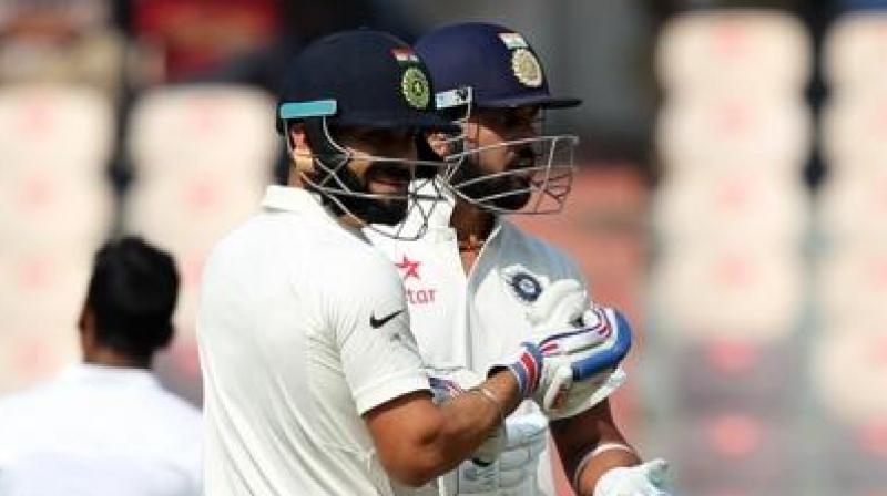 Virat Kohli scored an unbeated 111 on the first day of the one-off Test against Bangladesh in Hyderabad, on Thursday. (Photo: BCCI)