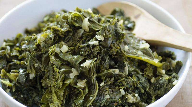 Healthy diet with tender kale
