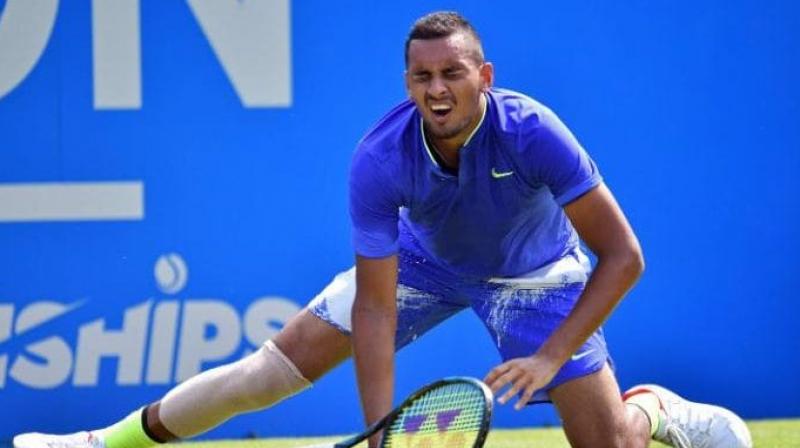 Aegon Championship: Nick Kyrgios retires injured after first set against Donald Young