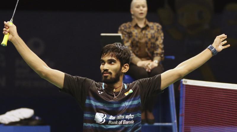On Sunday, Kidambi Srikanth came out with a spectacular performance as he defeated unseeded Kazumasa Sakai of Japan in straight games to win the mens singles title of the Indonesia Super Series Premier badminton tournament in Jakarta.(Photo: AP)