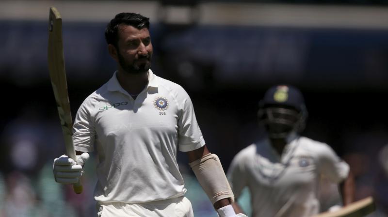 Cheteshwar Pujara scored a magnificent 193 as India turned the screws on Australia in the fourth Test in Sydney. (Photo: AP)
